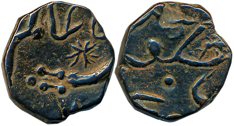 Aurangabad, Copper Toka Cash, 6.29g, Sword to right (KM# C# 29). Extremely fine.