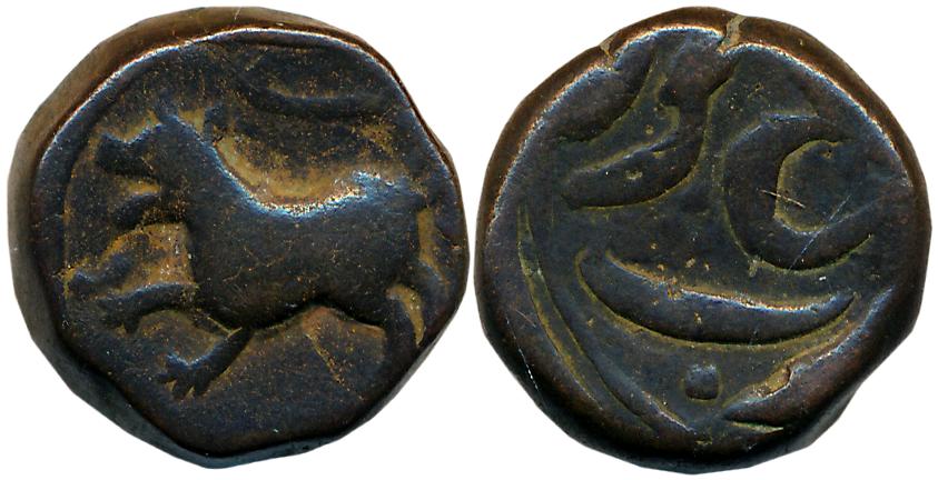 Elichpur, Copper Paisa, 11.31g, Tiger to left (KM# C# 10A). Extremely fine.