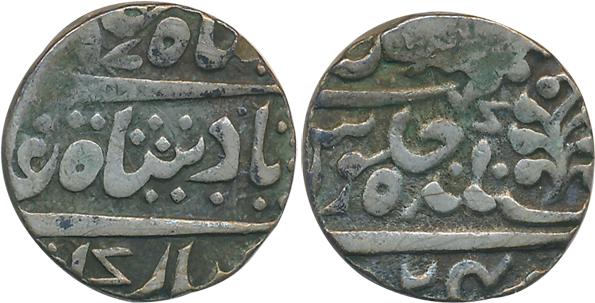 Silver Rupee, 10.85g, in the name of Shah Alam II, AH (11)97/ RY 24 (KM# C# 10.1). Very fi