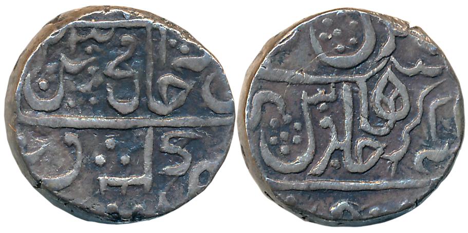 Mahadji Rao, Silver Rupee, 10.78g, with the name of Shah Alam II, AH 1203 (KM# 20). Very f