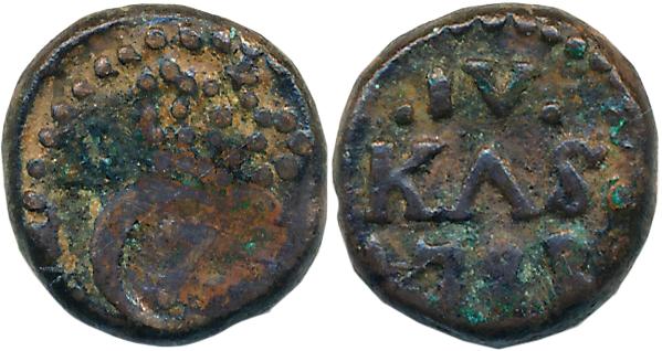 Christian VII, Copper 4 Cash, 2.53g, 1788, Obv: Crowned C7 monogram, Rev: Value and date (