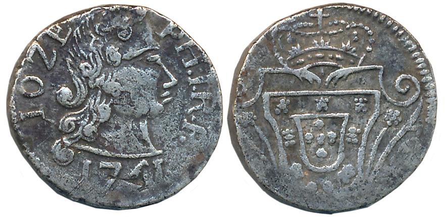 Goa, D. Jose I, Silver Pardao, 5.88g, Obv: Bust to right, date below, Rev: Crowned arms. V