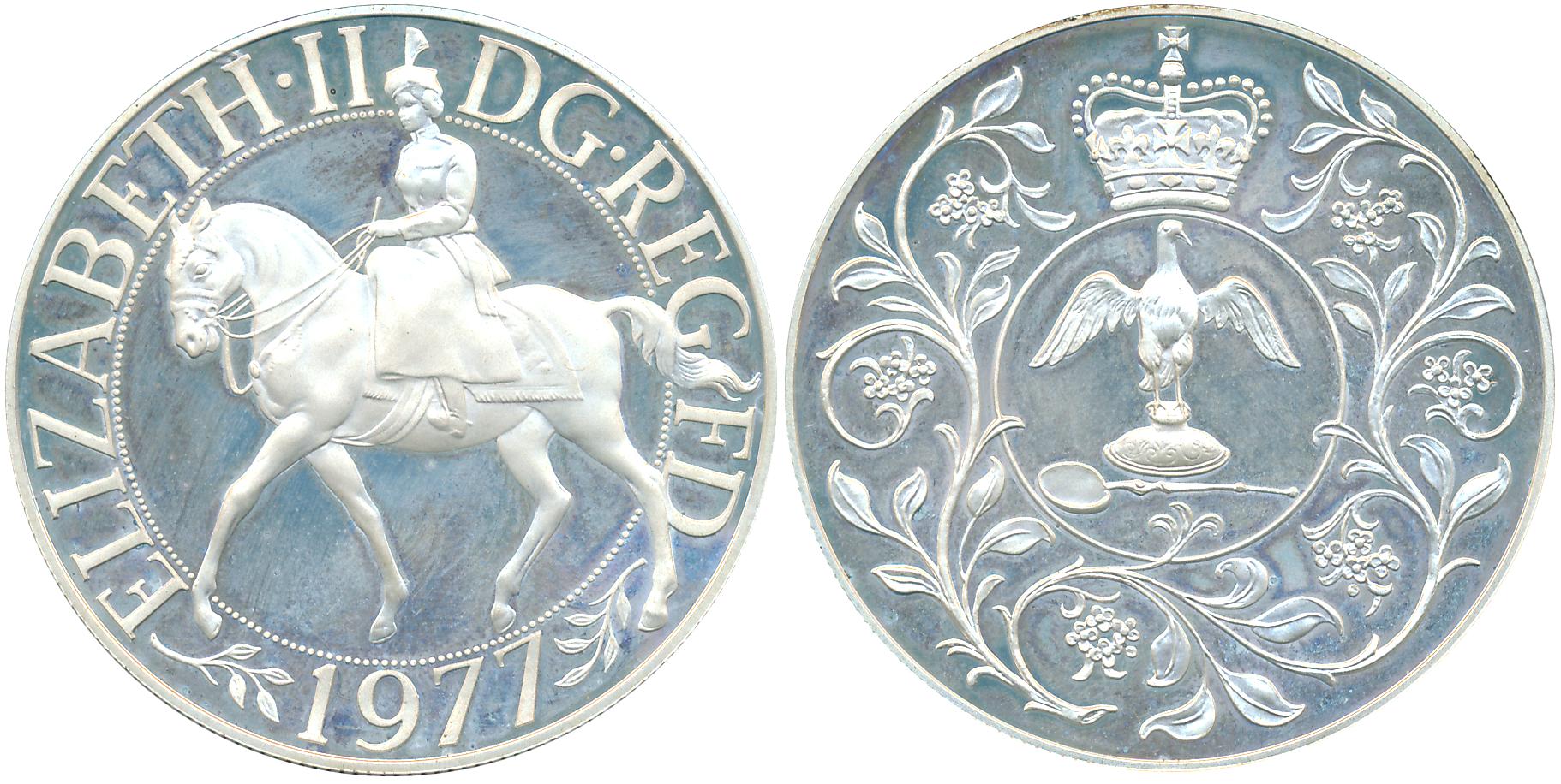 United Kingdom, Elizabeth II, Silver Proof, 25 New Pence, 28.67g, Silver Jubilee, 1977, 25