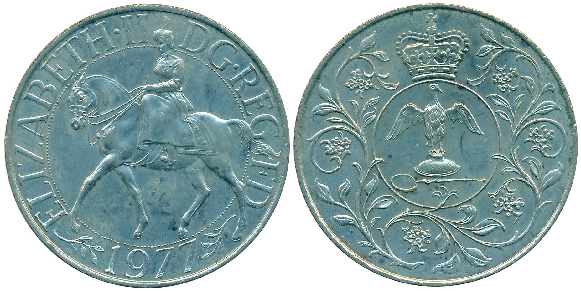 United Kingdom, Elizabeth II, Silver Proof, 25 New Pence, 28.34g, Silver Jubilee, 1977, 25
