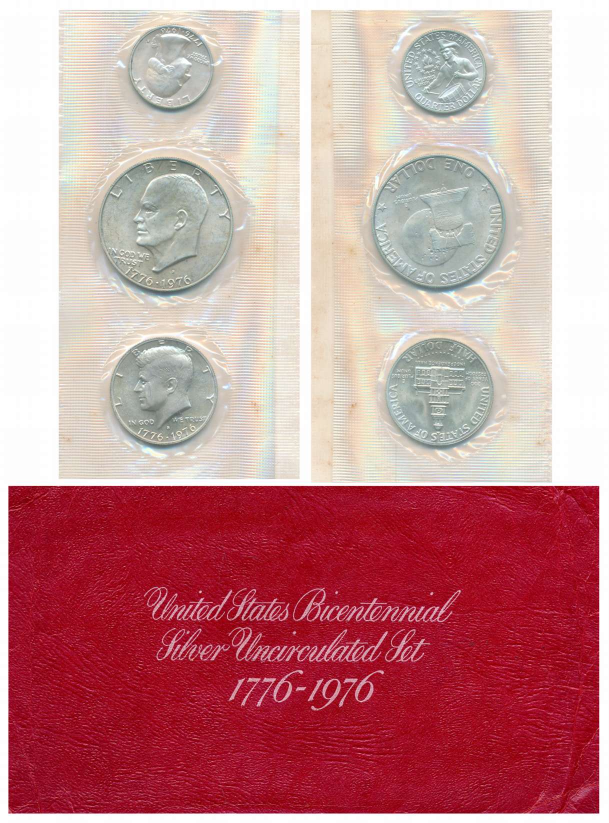 United State of America, Uncirculated, Copper Nickel, Set of 3 coins, 1 Dollar, 1/2 Dollar