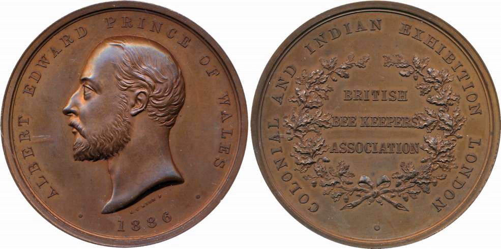 Colonial & Indian Exhibition London Medal, Copper, 80.56g, 1886, Obv: Bust of Albert Edwar