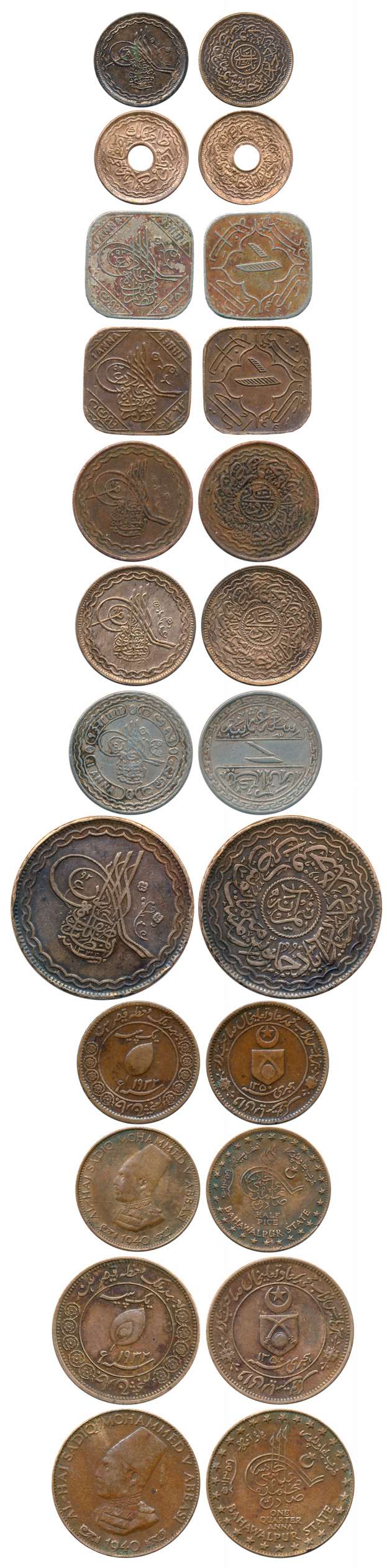 Bahawalpur & Tonk, Copper (12), Bahawalpur (2), Muhammad Bahawal Khan V, Copper 1/2 Paisa 