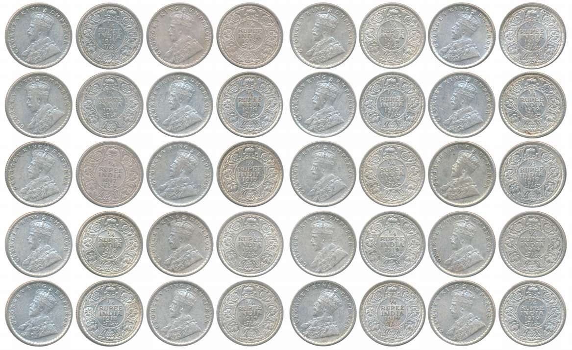 George V, Silver 1/4 Rupees (20), 1917 (3), 1918 (4) & 1919 (13). Very fine to extremely f