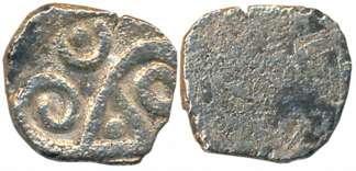 Punch Marked, Attributed to Kuru Janapada, Haryana Region, Silver 1/2 Karshapana, 1.28g, U