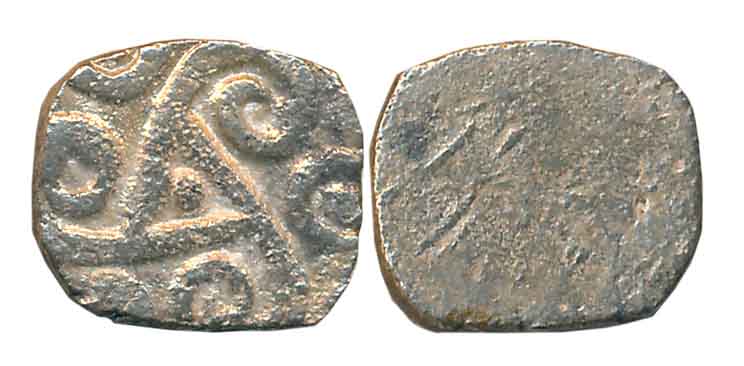 Punch Marked, Attributed to Kuru Janapada, Haryana Region, Silver 1/2 Karshapana, 1.52g, U