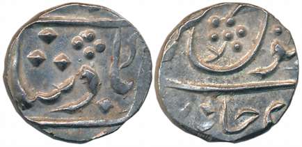 Chandore- Jaffarabad, Silver 1/2 Rupee, 5.63g, in the name of Shah Alam II (KM# 412). Extr