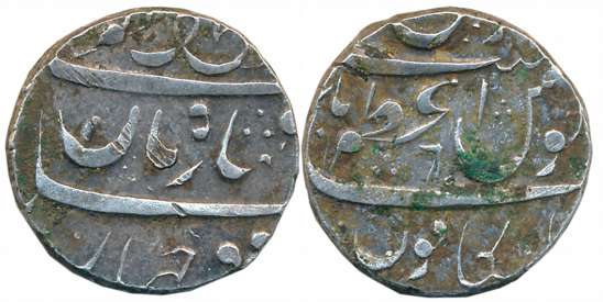 Sampgaon, Silver Rupee, 11.27g, “Azamnagar” type, in the name of Muhammad Shah with ‘lutf-