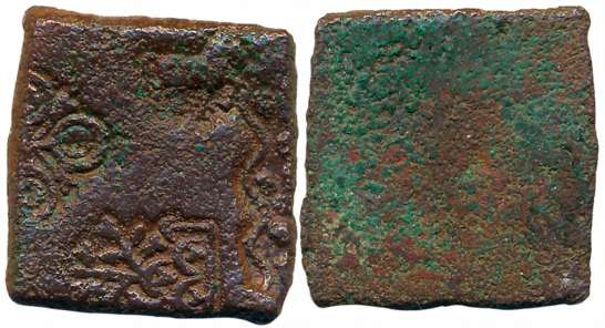 Punch Marked, Eran-Vidisha region, Copper, 10.84g, Uniface, four symbol type including dou