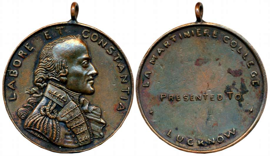 La Martinierl Lucknow, Claude Martin Bronze Award Medal, 30.15g (Pud# 836.2.1). Extremely 