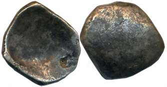 Punch Marked, Attributed to Kamboja Janapada, Silver 1/4 Shatamana, 2.80g. Uniface with mi