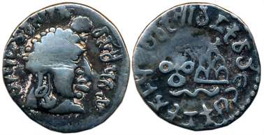 Satavahanas, Vasithiputra Siri Pulumavis, Silver Drachm, 2.24g, Portrait type, Obv: Bust w