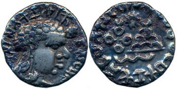 Satavahanas, Vasithiputra Siri Satakani, Silver Drachm, 1.99g, Portrait type, Obv: Bust wi