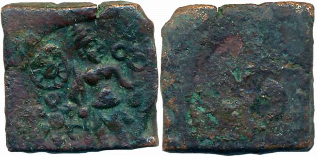 Ujjain region, uninscribed die-struck, Copper, 3.82g, “Standing Man” type, Uniface, Man st
