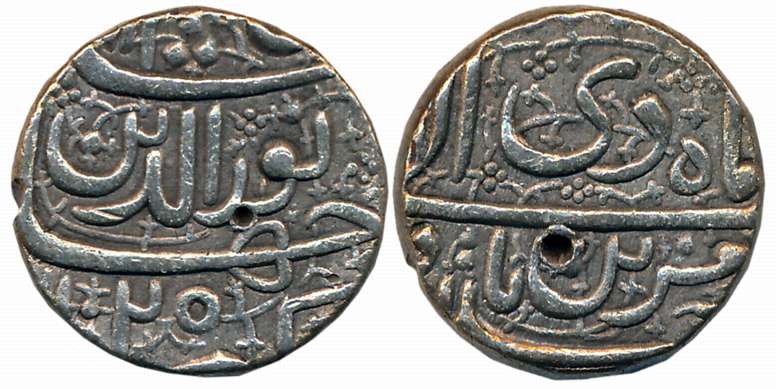 Jahangir, Silver Rupee, 11.30g, “Muzaiyan” Couplet, Ahmedabad Mint, AH 1025 (KM# 149.2). V