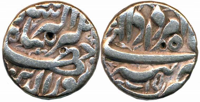 Jahangir, Silver Rupee, 11.06g, Tatta Mint, Ilahi Month Amardad, RY 15 (KM# 145.17). Extre