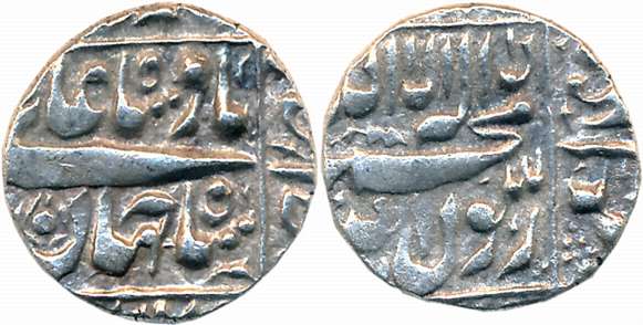Shah Jahan, Silver 1/4 Rupee, 2.83g, Mint off flan, central inscription within square, kno