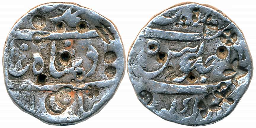 Alamgirpur- Vidisha, Silver Rupee, 11.10g, in the name of Muhammad Shah. Serval Shroff mar