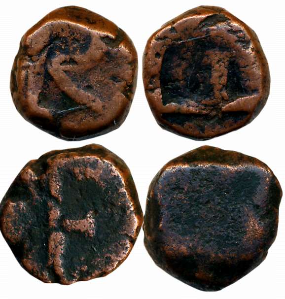 Goa, D. Filip I, Copper 2 Bazaruco (2), 6.92g & 6.43g, Obv: Initial “R”, Rev: Initial “F” 