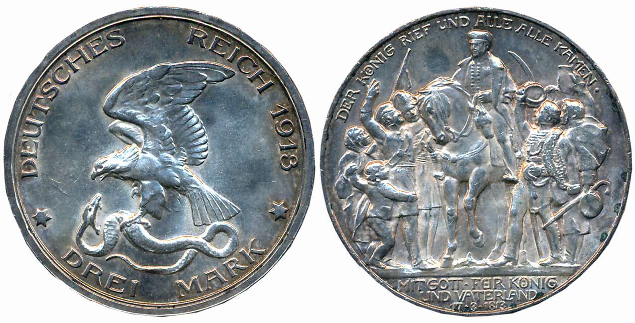 Germany State Prussia, Wilhelm II, Silver 2 Mark, 16.70g, “100th Anniversary of Prussia en