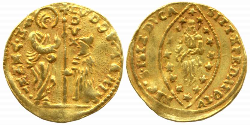 Indian imitation of Alvise IV Mocenigo Venetian, Gold Zecchino- Ducat, 3.39g, with crude l