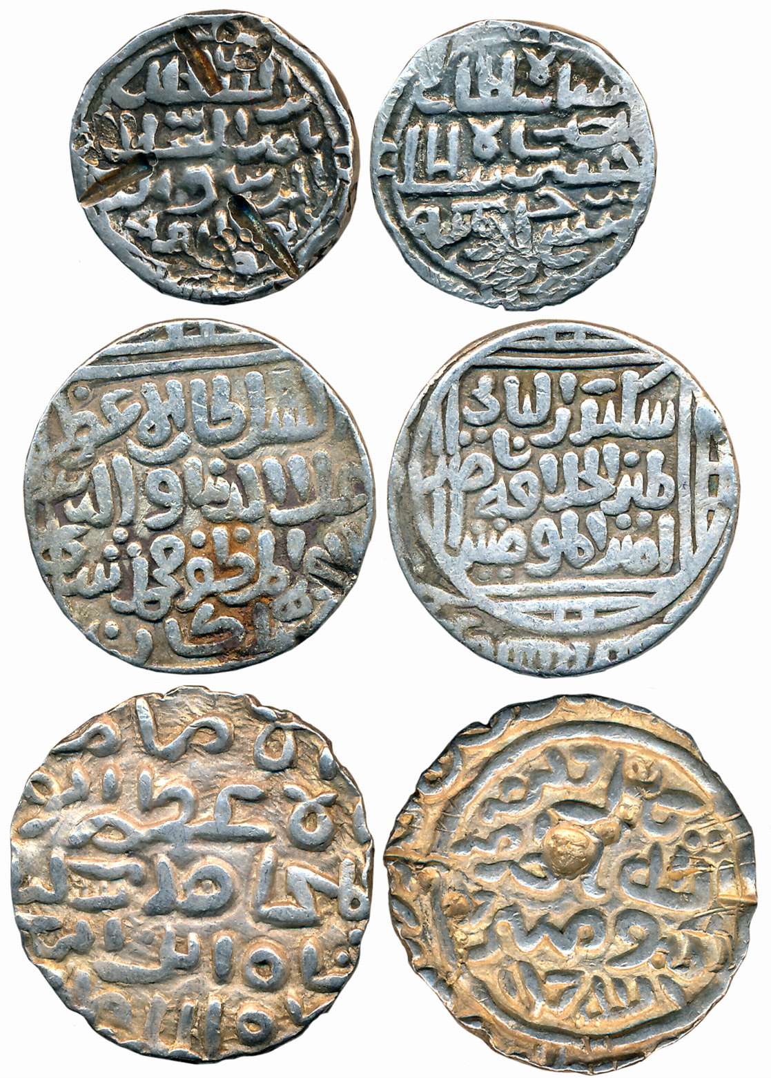 Delhi & Bengal Sultanate, Silver Tanka (3), 10.35g,10.50g,10.59g, Delhi Sultan, Ala al din