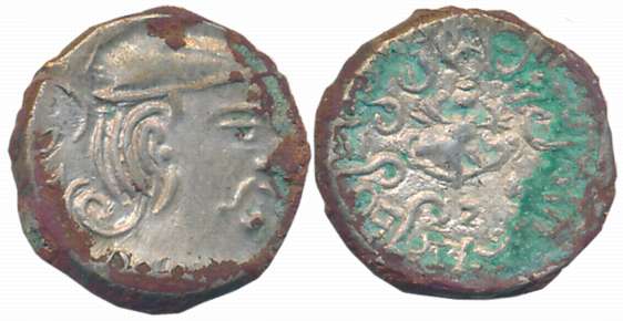 Guptas, Chandra Gupta II, Silver Drachm, 2.00g, Obv: Bust of king facing right, Rev: Garud