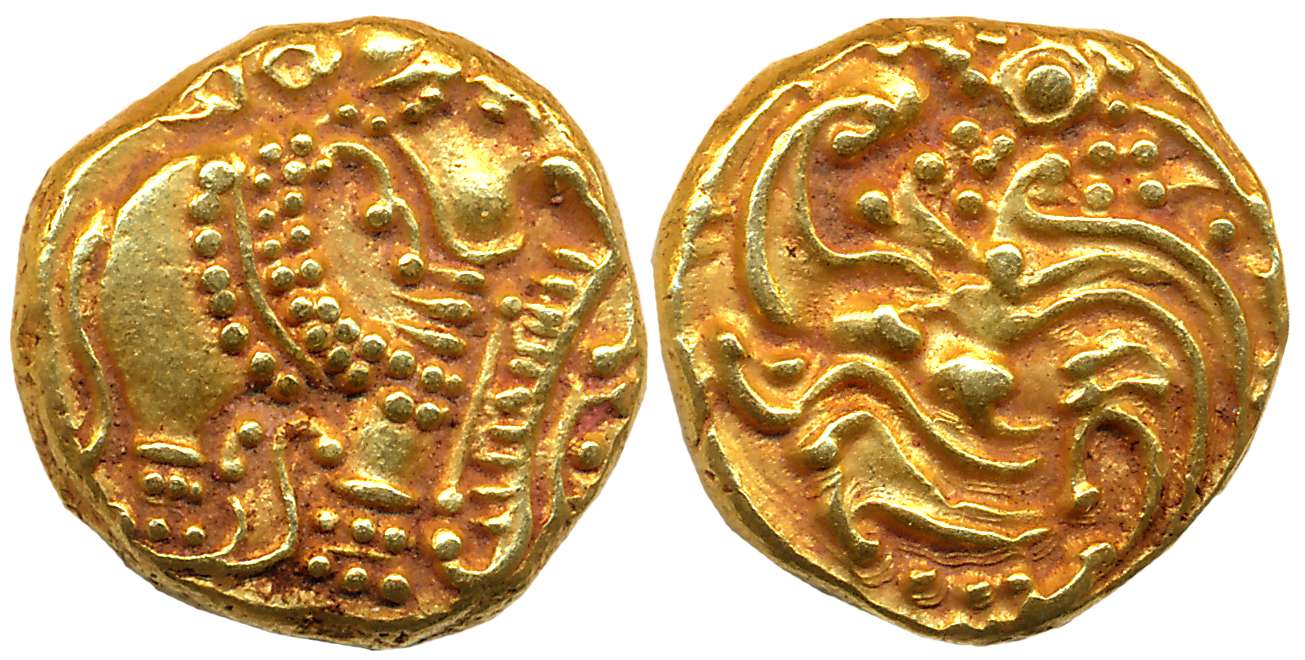 Western Gangas, Gold Gajapati Varaha, 3.89g, Obv: An ornate Elephant standing to right, Ka