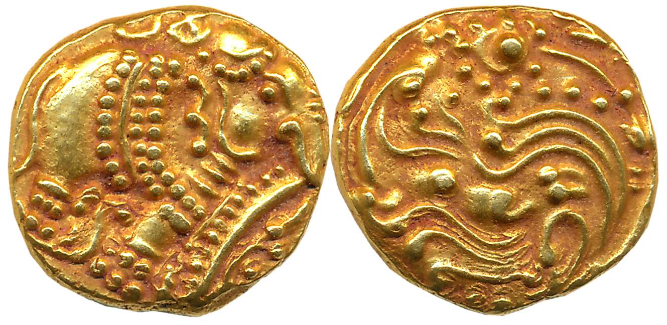 Western Gangas, Gold Gajapati Varaha, 3.89g, Obv: An ornate Elephant standing to right, Ka