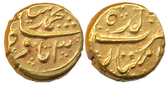 Muhammad Shah, Gold Pagoda, 3.32g, Imitiyazagarh Mint, RY 3 (KM# E440.1). Very fine+, scar