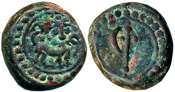 Haidar Ali, Copper 1/4 Paisa, 3.09g, Obv: Tiger with uplifted tail standing facing right, 