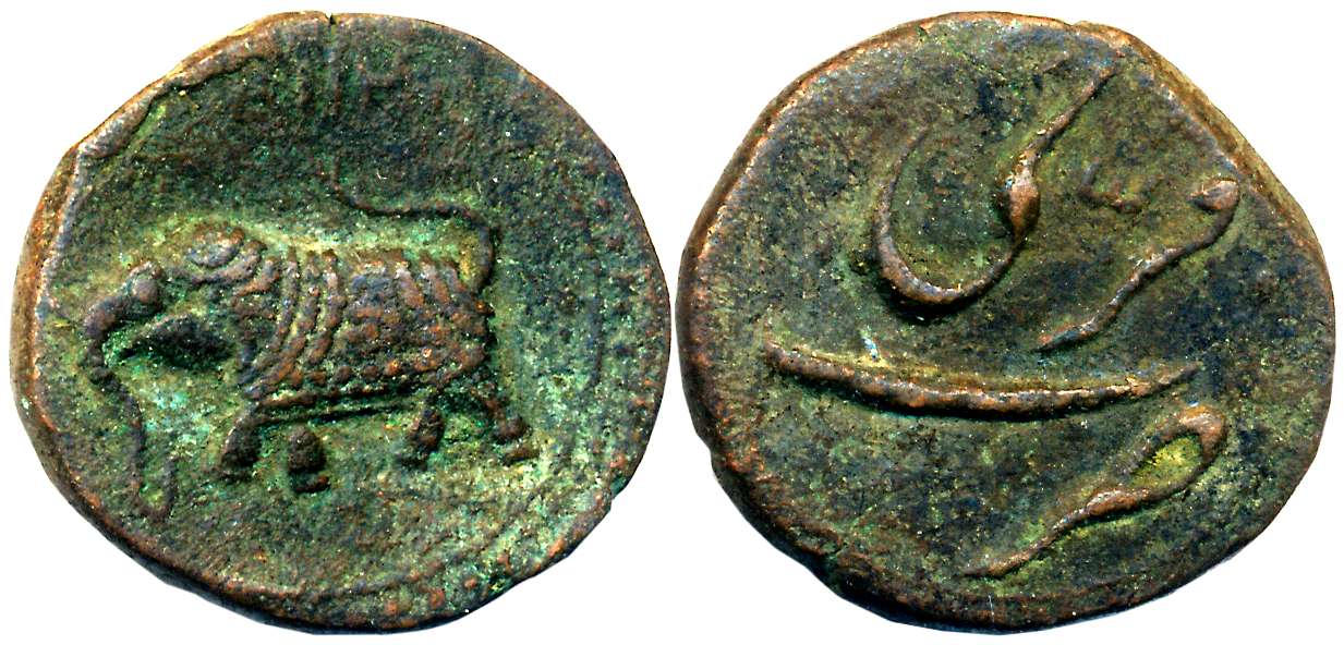 Tipu Sultan, Copper Paisa, 10.57g, Farrukhi Mint, AM 121X (retro), Elephant to left (KM# 5