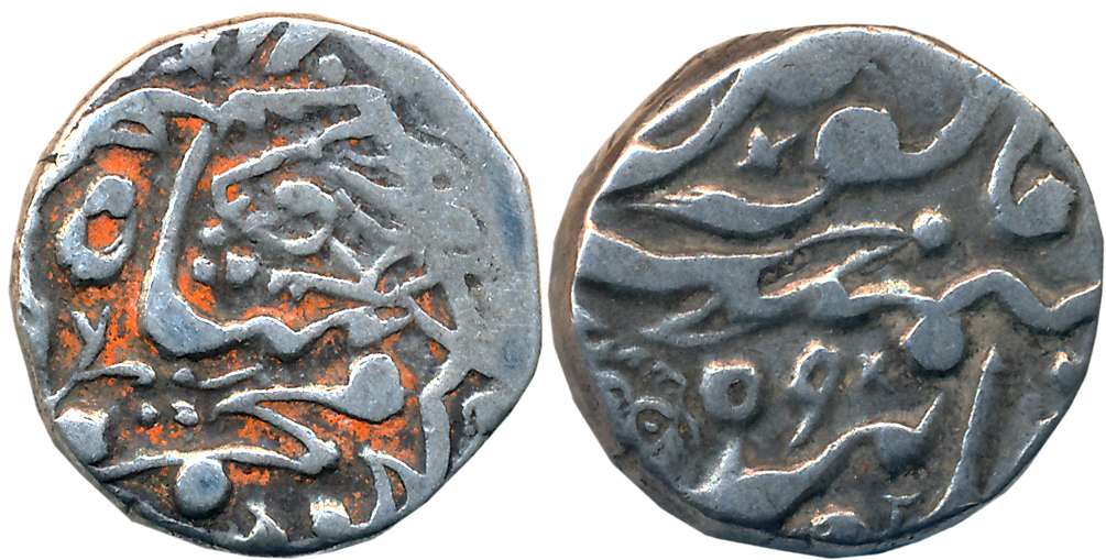 Amirs of Khairpur, British Occupation, Silver Rupee, 9.75g, Lion type, Bhakkar mint, in th