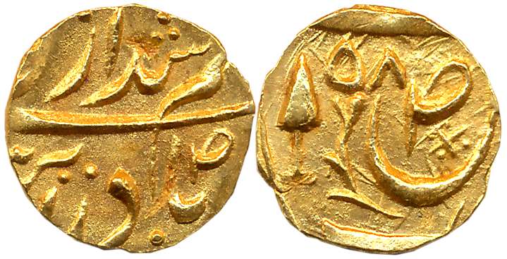 Bhupinder Singh, Gold 1/6 Mohur, 1.86g, VS (19)58, in the name of Ahmad Shah Durrani, Kata