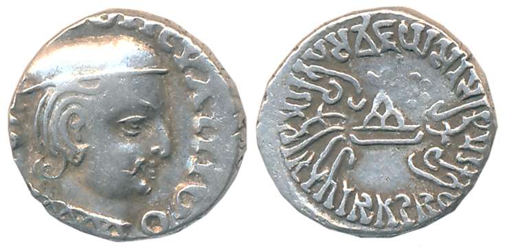 Western Kshatrapas, Vijayasena as Mahaksatrapa, Silver Drachma, 2.06g, Obv: Bust of king f