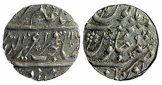 Aurangnagar Mint, Silver, Rupee, in the name of Alamgir II, RY 9. Cleaned, Very Fine+, Sca