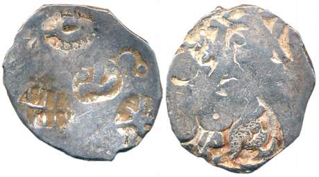 Punch Marked, Attributed to Kosala Janapada, Silver Karshapana, 2.70g, Four symbol type, O