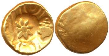 Yadavas of Devagiri, Mahadeva, Punch marked, Gold Gadyan- Padma Tanka, 3.79g, Uniface, Lot