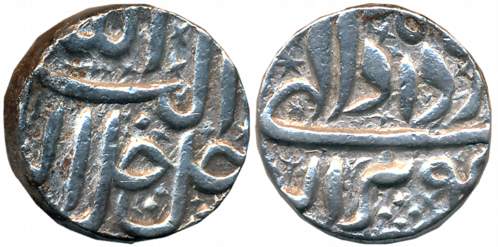 Akbar, Silver Rupee, 11.39g, “Jalalahu” type, Barar Mint, Ilahi month Khurdad, Year 4X (KM