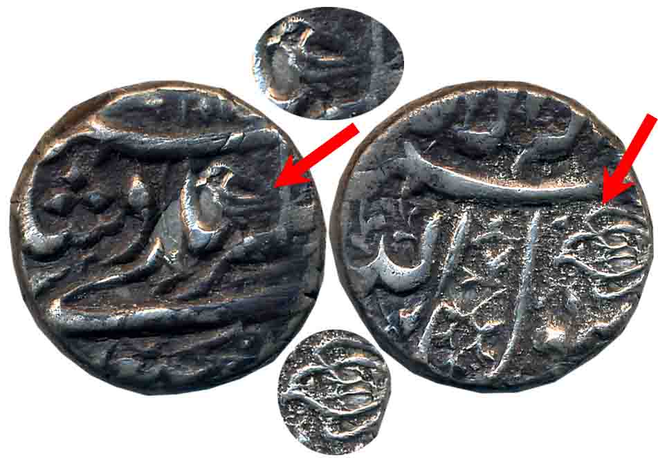 Jahangir, Silver Rupee, 11.39g, Elichpur Mint, Bird on both sides (KM# A145.7). Uncleaned,