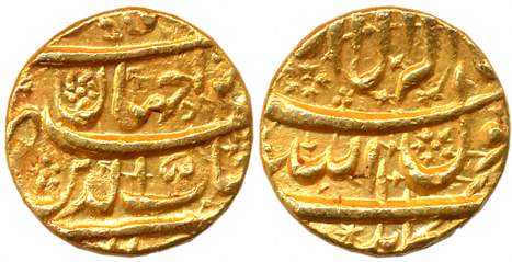 Shah Jahan, Gold Mohur, 10.90g, “Kalima” type, Kabul Mint, RY 5. Extremely fine, exceeding