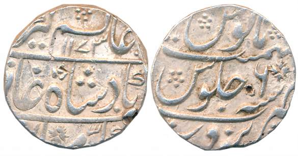 Alamgir II Silver Rupee, 11.23g, Narwar Mint, AH 1173/ RY 6 (KM# 459.3). Complete legend o