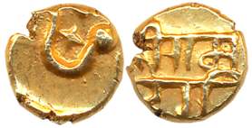 Ghorpade Chiefs of Guty, ‘Subbaraya’ Gold Fanam, 0.38g, possibly of Ramadurg Mint, Obv: Sn