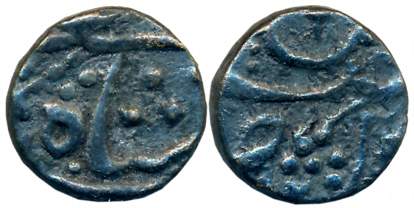 Jafarabad urf Chandor, Silver 1/2 Rupee, 5.29g, in the name of Shah Alam II (KM# 159). Ver