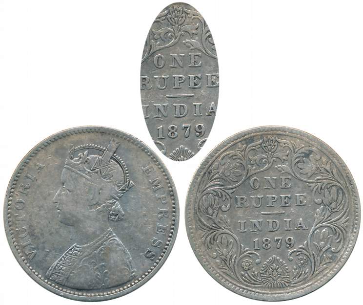 Victoria Empress, Silver Rupee, 1879, Bombay Mint, A3/II no mint mark (Not listed in Prid)