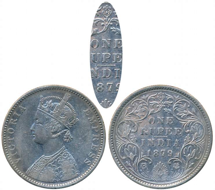 Victoria Empress, Silver Rupee, 1879, Bombay Mint, A3/IV no mint mark (Not listed in Prid)